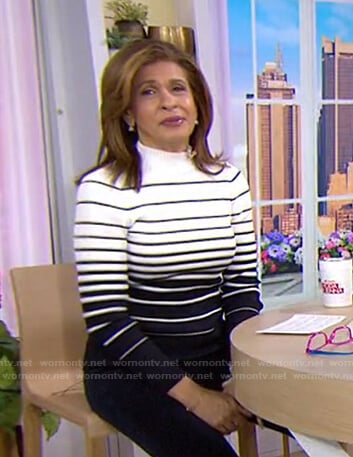 Hoda’s white striped sweater on Today