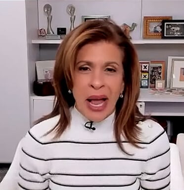 Hoda’s white striped sweater on Today