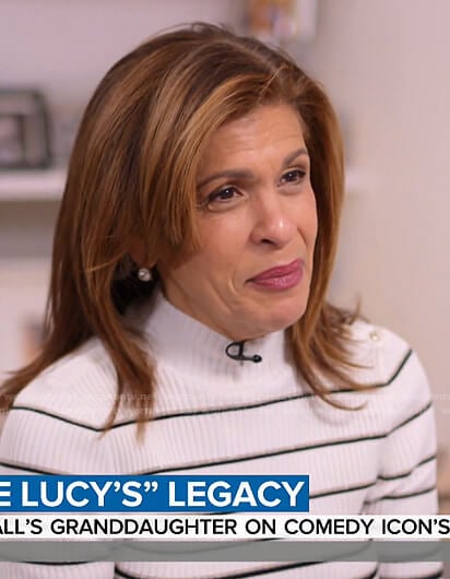 Hoda’s white striped sweater on Today