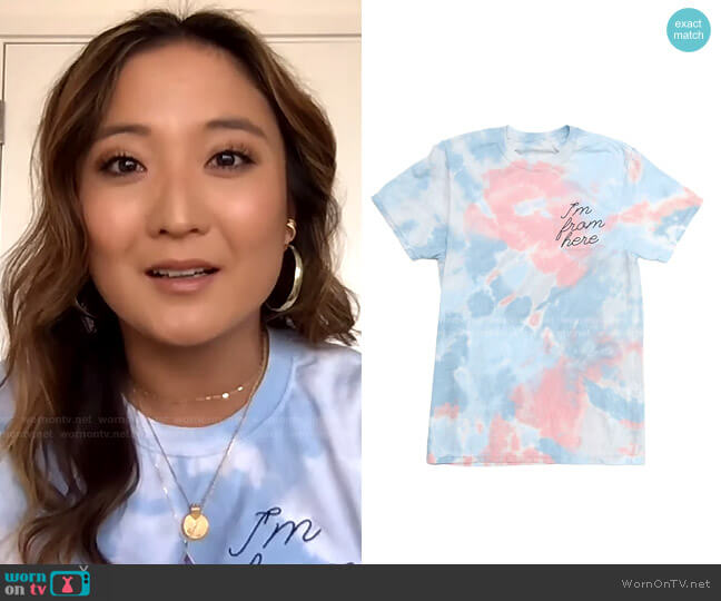 I'm from Here Tee by Asian American Girl Club worn by Ashley Park on The Drew Barrymore Show