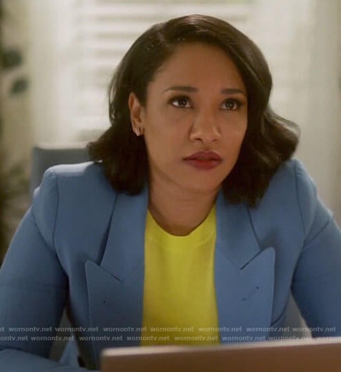 Iris's blue blazer on The Flash