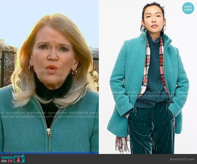 Lodge Coat in Italian Stadium by J. Crew worn by Martha Raddatz on Good Morning America