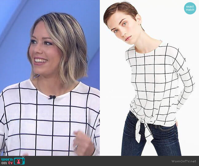 Tie Front Long Sleeve T-Shirt by J. Crew worn by Dylan Dreyer  on Today