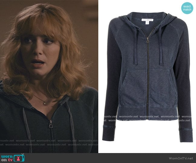 Beth’s blue zip down hoodie on Good Girls