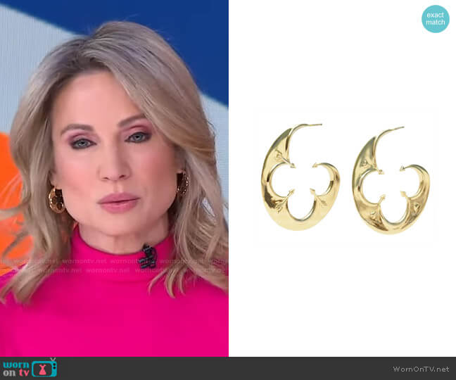 Love JW Large Hoop Earring by Jane Win worn by Amy Robach  on Good Morning America