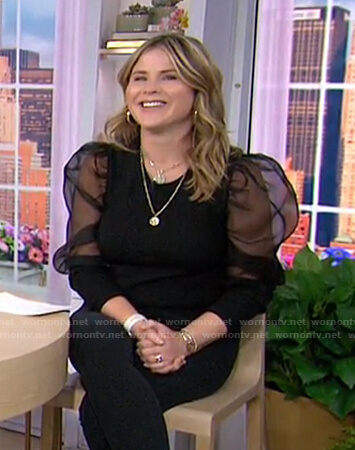 Jenna’s black sheer puff sleeve top on Today
