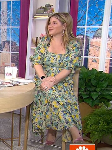 Jenna's floral smocked midi dress on Today