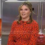 Jenna’s orange polka dot midi dress on Today