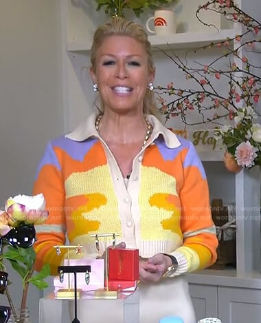 Jill’s colorblock knit cardigan on Today