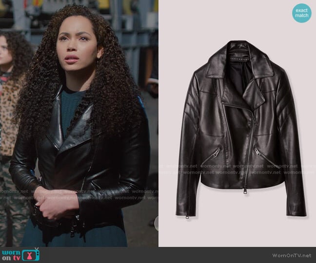 Judith and Charles Vent Couvert Paris Leather Jacket worn by Macy Vaughn (Madeleine Mantock) on Charmed