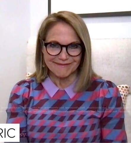 Katie Couric’s geometric polo sweater on Today