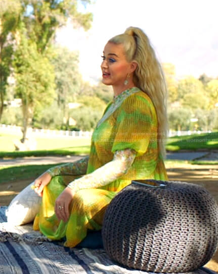 Katy's yellow and green dress on American Idol