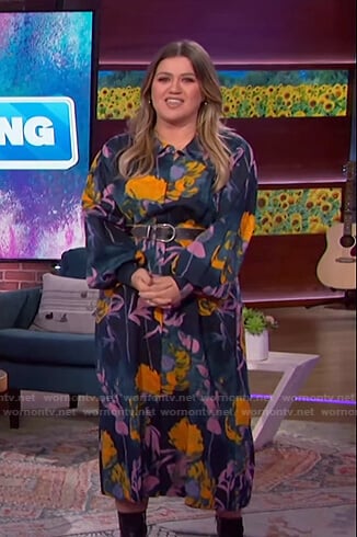 Kelly’s floral print shirtdress on The Kelly Clarkson Show