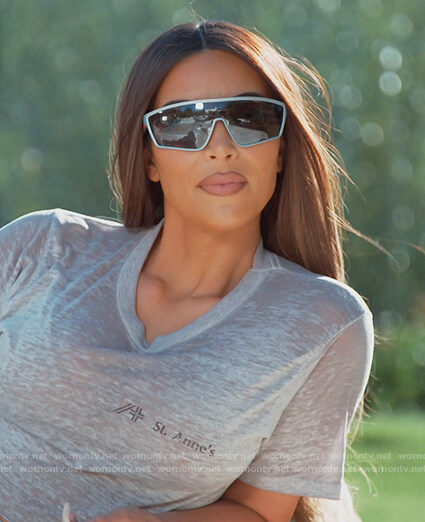 Kim's metallic sunglasses on Keeping Up with the Kardashians