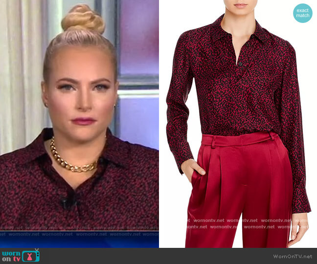 Scottie Silk Printed Blouse by Lafayette 148 worn by Meghan McCain  on The View