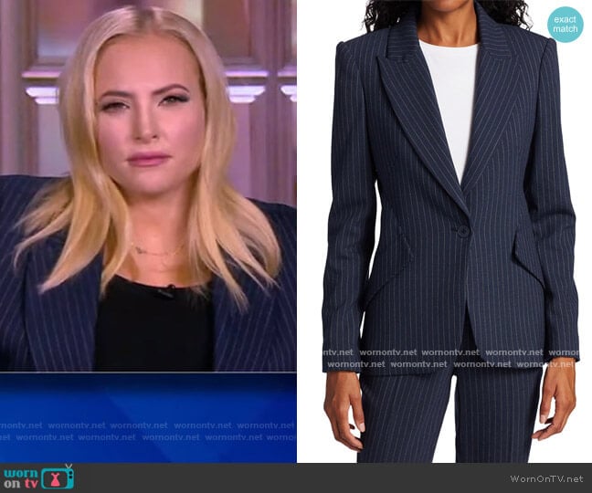 Chamberlain Pinstripe Blazer by L'Agence worn by Meghan McCain on The View