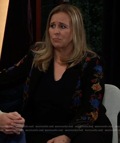 Laura’s floral embroidered blazer on General Hospital