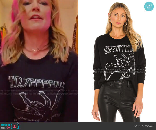 Lee Led Zeppelin Boyfriend Sweatshirt by Lauren Moshi worn by Savannah Guthrie on Today