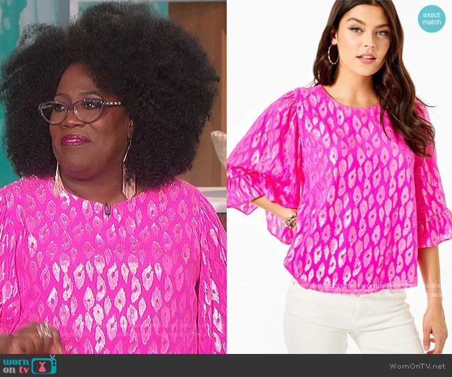 Francis Silk Top by Lilly Pulitzer worn by Sheryl Underwood on The Talk