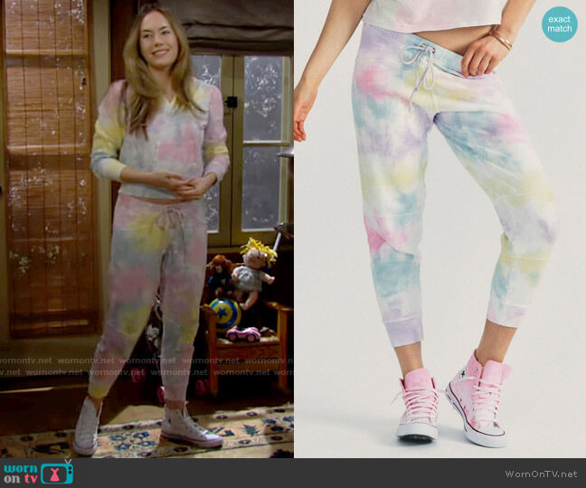 LoveShackFancy Etty Pants in Unicorn worn by Hope Logan (Annika Noelle) on The Bold and the Beautiful