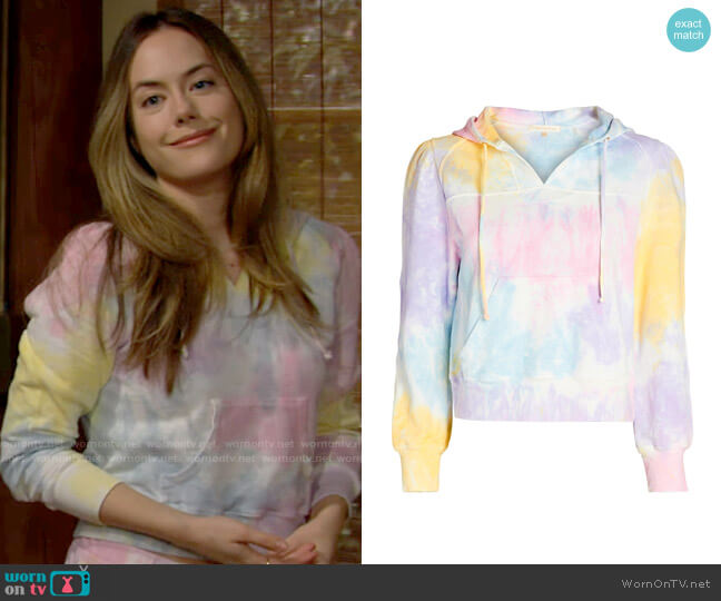 LoveShackFancy Kirby Hoodie in Unicorn worn by Hope Logan (Annika Noelle) on The Bold and the Beautiful