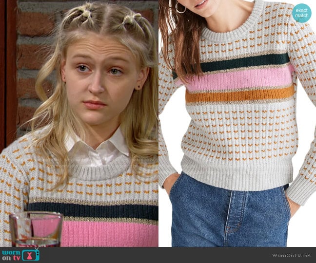 Wornontv Faiths Striped Sweater On The Young And The Restless Alyvia Alyn Lind Clothes And 