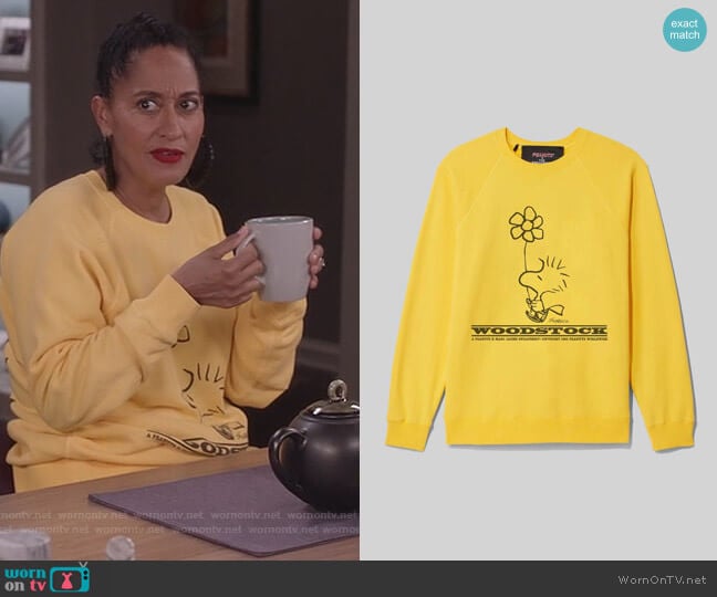 Peanuts X Mens Sweatshirt by Marc Jacobs worn by Rainbow Johnson (Tracee Ellis Ross) on Black-ish