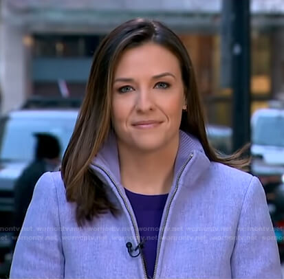 Mary's lilac zip front coat on Good Morning America