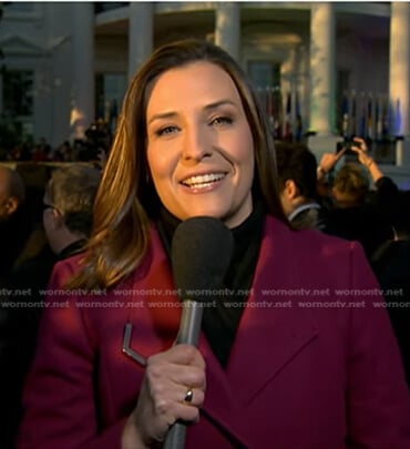 Mary’s purple wrap coat on Good Morning America