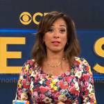 Michelle Miller’s floral long sleeved dress on CBS This Morning