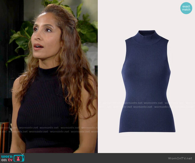 Milly Rib Turtleneck Shell worn by Lily Winters (Christel Khalil) on The Young and the Restless