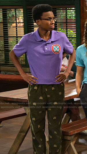 Noah’s green embroidered corduroy pants on Bunkd