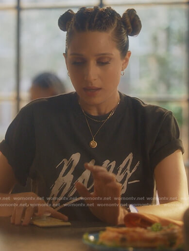 Nomi’s black Bing tee on Grown-ish