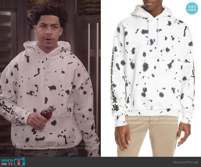 Vertigo Paint Splash Hooded Sweatshirt by Noon Goons worn by Andre Johnson Jr (Marcus Scribner) on Black-ish