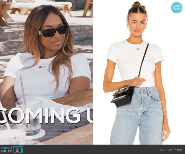 Basic Ribbed Tee by Off-White worn by Malika on Keeping Up with the Kardashians