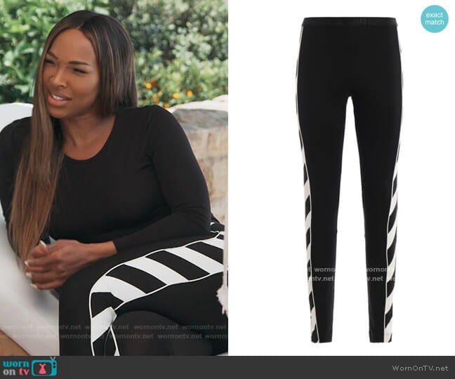 Geometric Pattern Leggings by Off-White worn by Malika on Keeping Up with the Kardashians