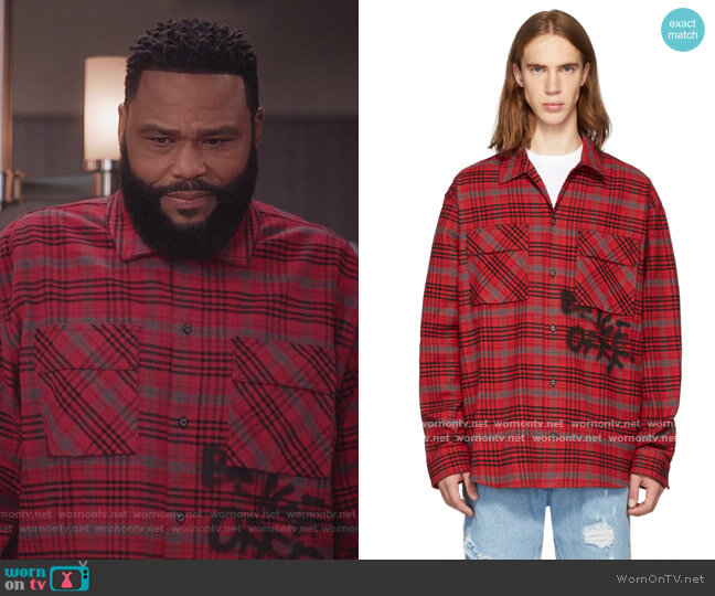 ed & Black Flannel Check Shirt by Off-White worn by Andre Johnson (Anthony Anderson) on Blackish