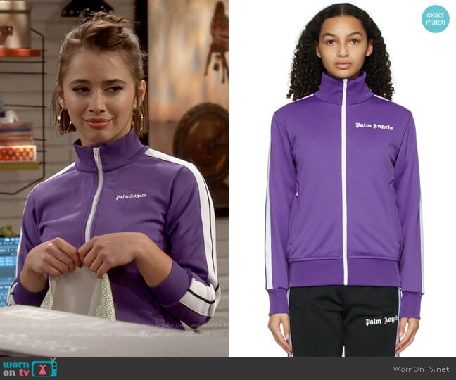 Palm Angels Classic Track Jacket worn by Celia (Emma Caymares) on Call Your Mother