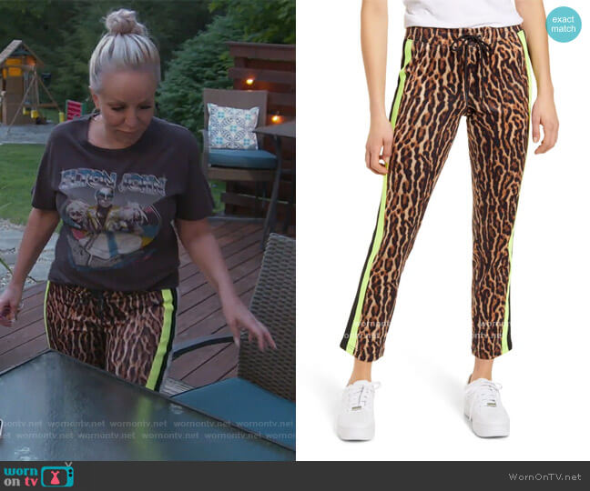 Ocelot Crop Track Pants by Pam & Gela worn by Margaret Josephs on The Real Housewives of New Jersey