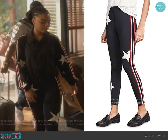 Star Leggings by Pam & Gela worn by Jazlyn Forster (Chloe Bailey) on Grown-ish