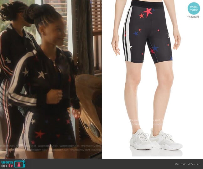 Star Bikeshorts by Pam & Gela worn by Skylar Forster (Halle Bailey) on Grown-ish