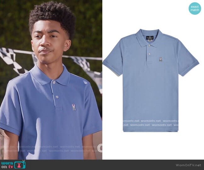 Classic Solid Pima Cotton Men's Polo by Psycho Bunny worn by Jack Johnson (Miles Brown) on Black-ish