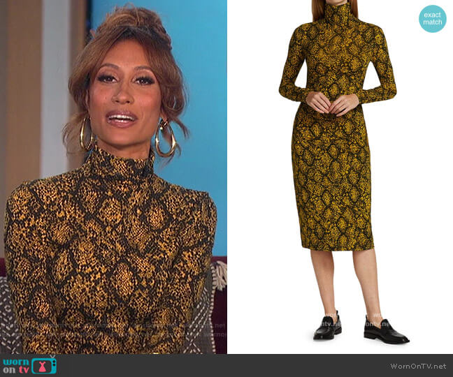 Sheer Stretch Jersey Turtleneck Dress by Proenza Schouler worn by Elaine Welteroth  on The Talk