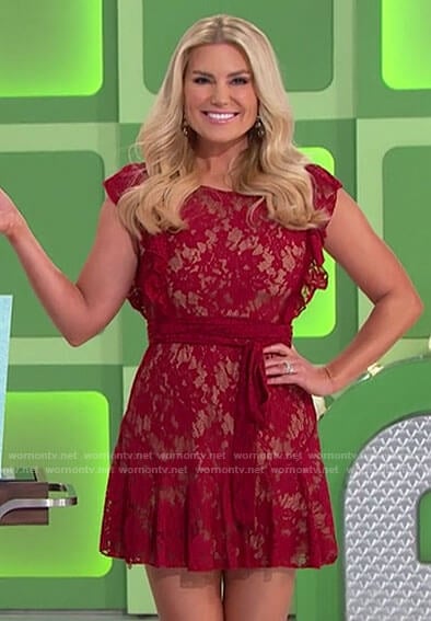 Rachel's red lace dress on The Price is Right