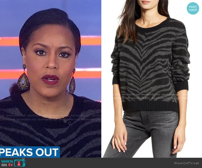 Chance Zebra Sweater by Rails worn by Sheinelle Jones on Today