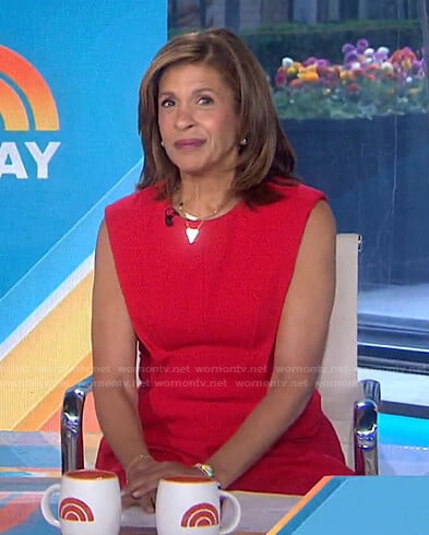 Hoda’s red a-line dress on Today