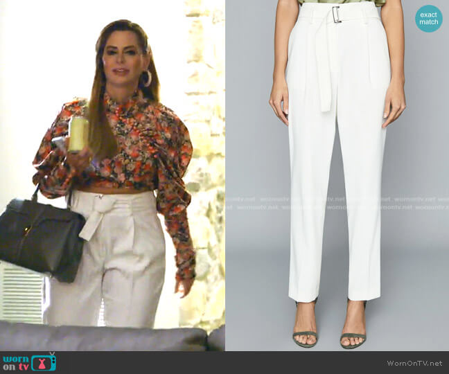 Mia Belted Trousers by Reiss worn by D’Andra Simmons on The Real Housewives of Dallas