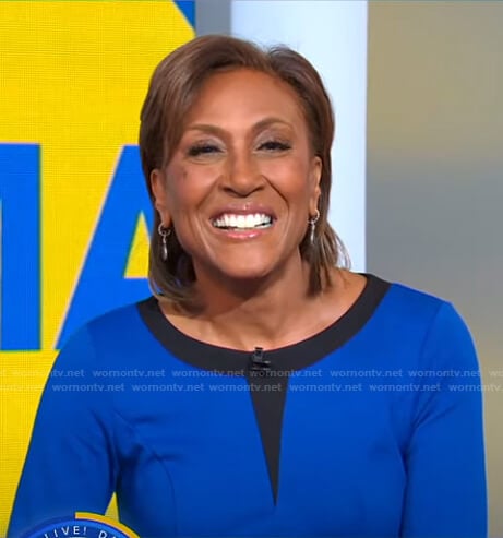 Robin’s black and blue dress on Good Morning America