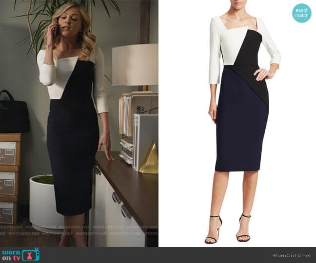 Hughes Contrast-Panel Dress by Roland Mouret worn by Amy Quinn (Lindsey Gort) on All Rise