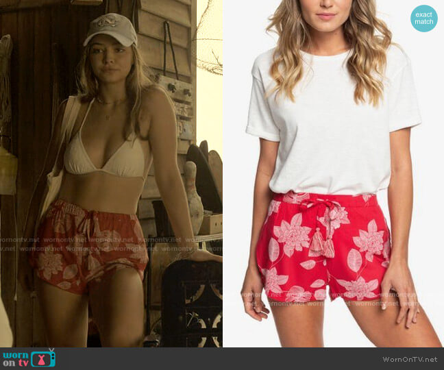 Roxy Rum Cay Shorts worn by Sarah Cameron (Madelyn Cline) on Outer Banks